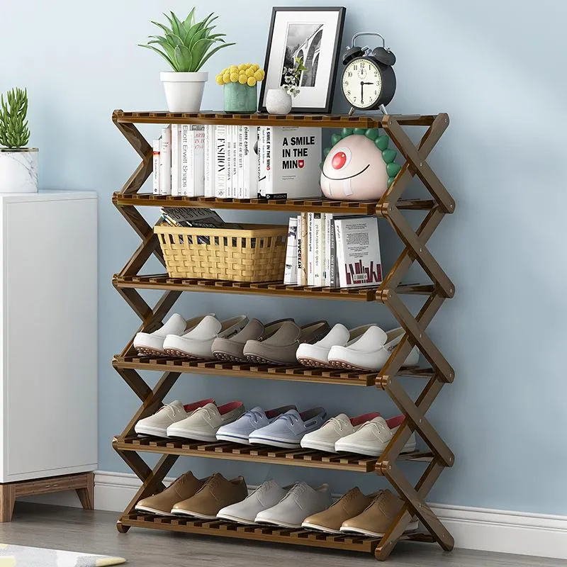 Multi-purpose Bamboo Collapsible Folding Storage Shoe Rack Shelf Organizer 100cm