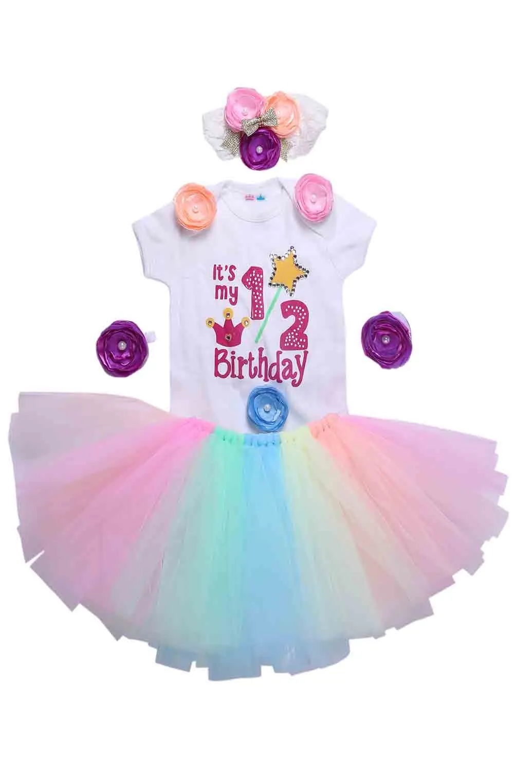 Multi Unicorn Half Birthday Tutu Outfit