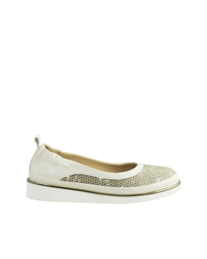 Natanya Mesh Metallic Slip On Shoe