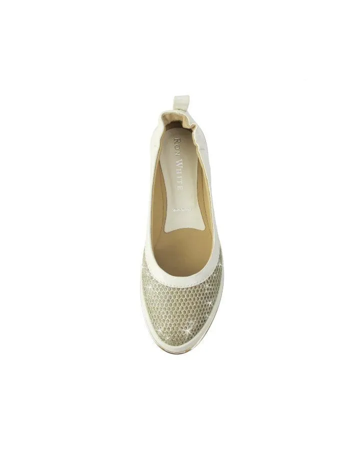 Natanya Mesh Metallic Slip On Shoe