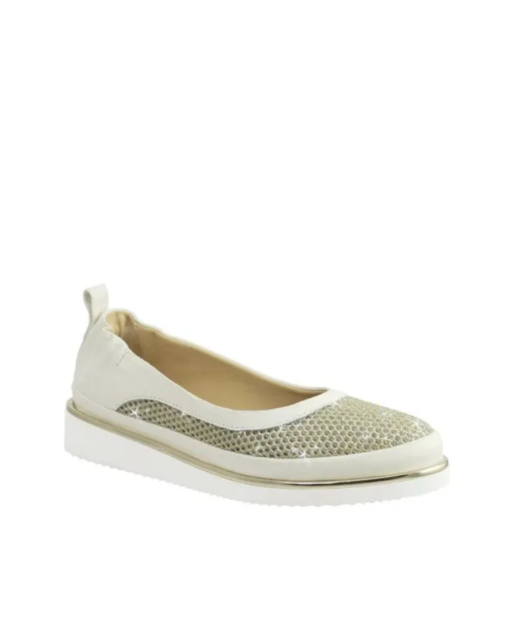 Natanya Mesh Metallic Slip On Shoe