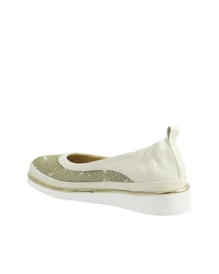 Natanya Mesh Metallic Slip On Shoe