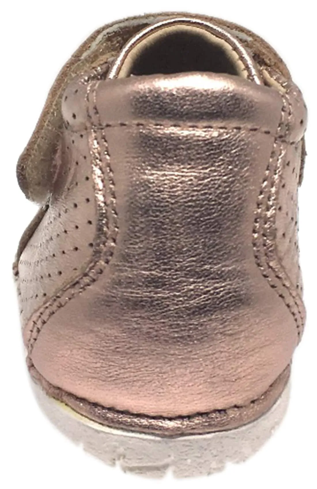 Old Soles Girl's Pave Cheer Copper Leather High Top Elastic Hook and Loop Walker Baby Shoe Sneaker