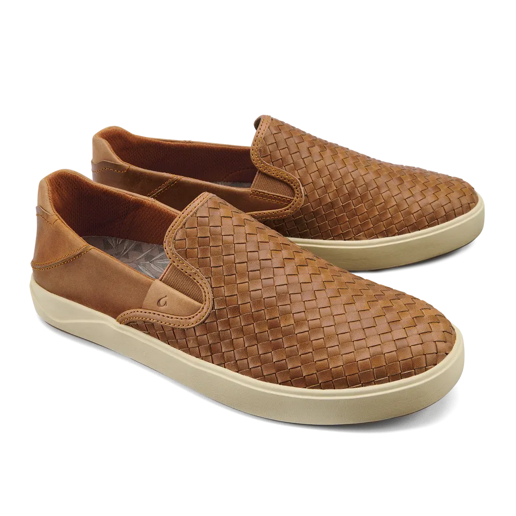 Olukai "Lae‘ahi Lauhala" Men's Leather Slip-On Shoes