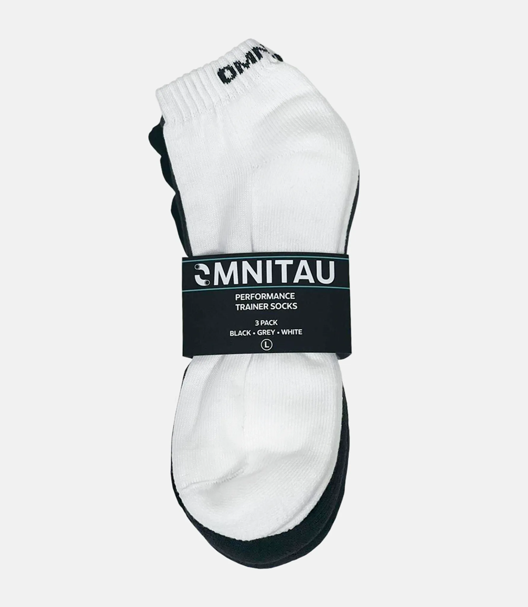 Omnitau Unisex Classic Organic Cotton Trainer Socks - Multi Pack of Black, Grey & White