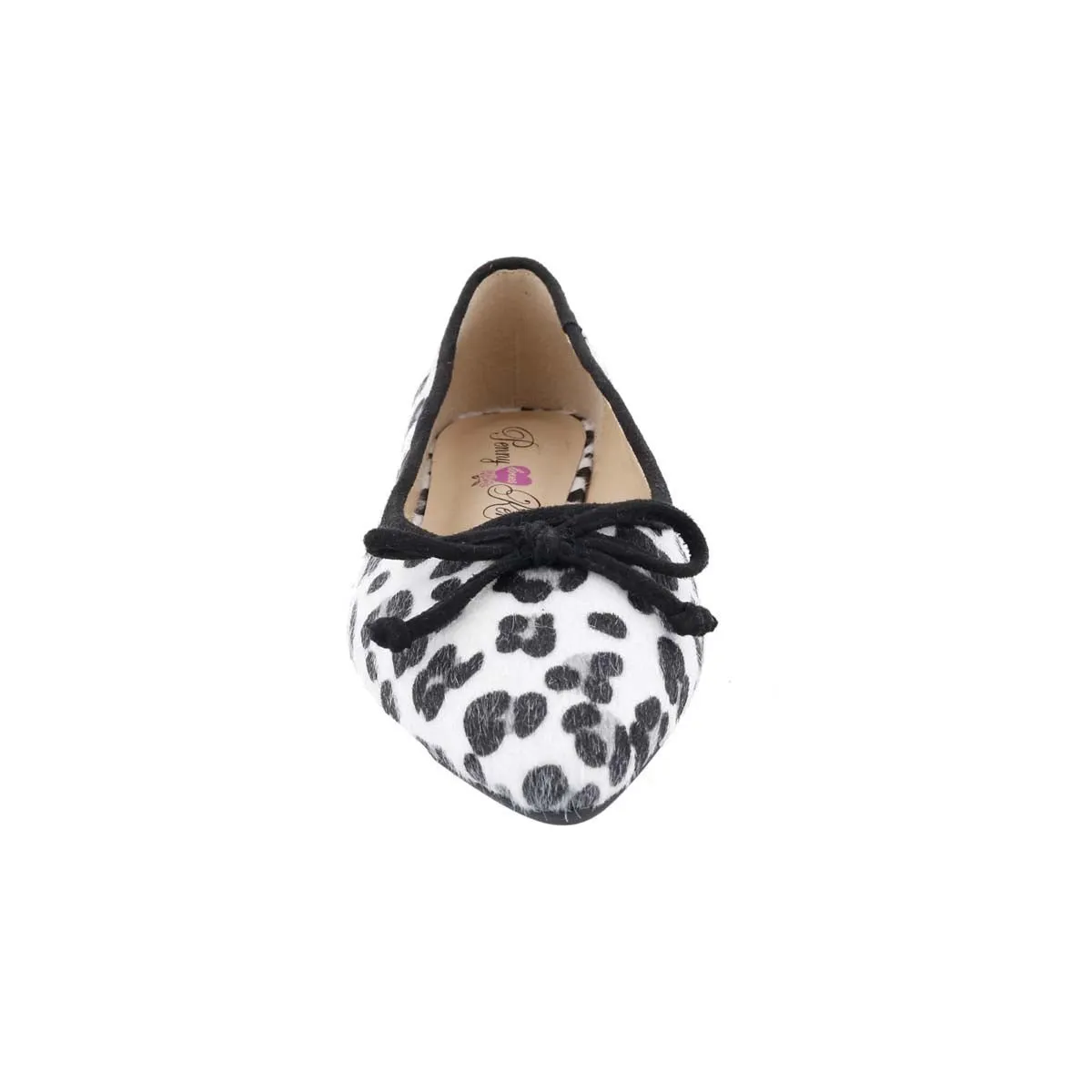 Penny Loves Kenny Nip Women Ballet Slip-on Shoe In White/black Faux Hair