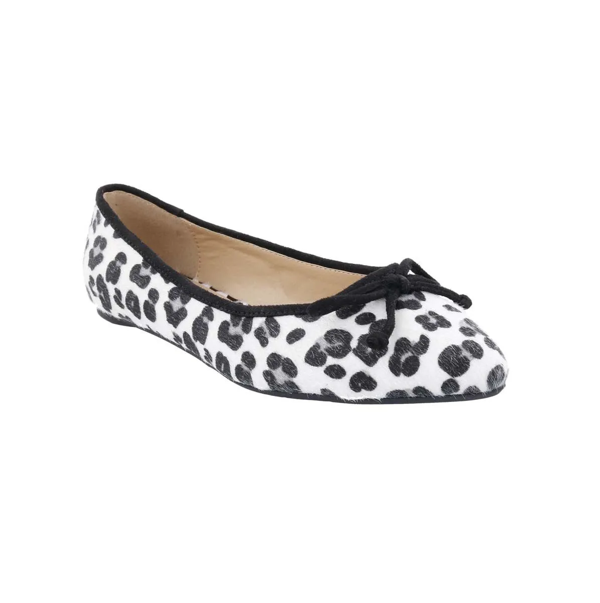 Penny Loves Kenny Nip Women Ballet Slip-on Shoe In White/black Faux Hair