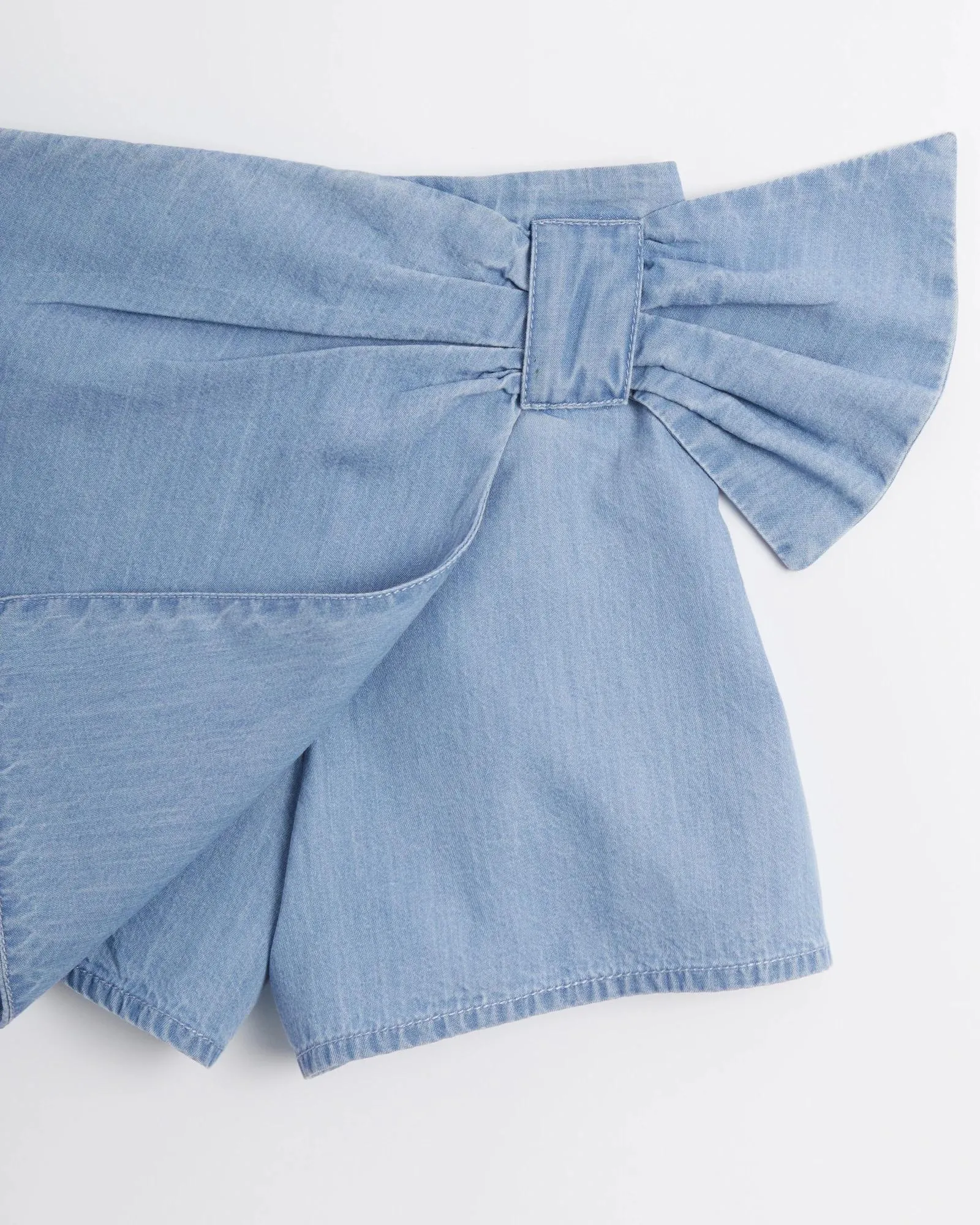 popular  Chambray Bow Front Skort