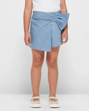 popular  Chambray Bow Front Skort