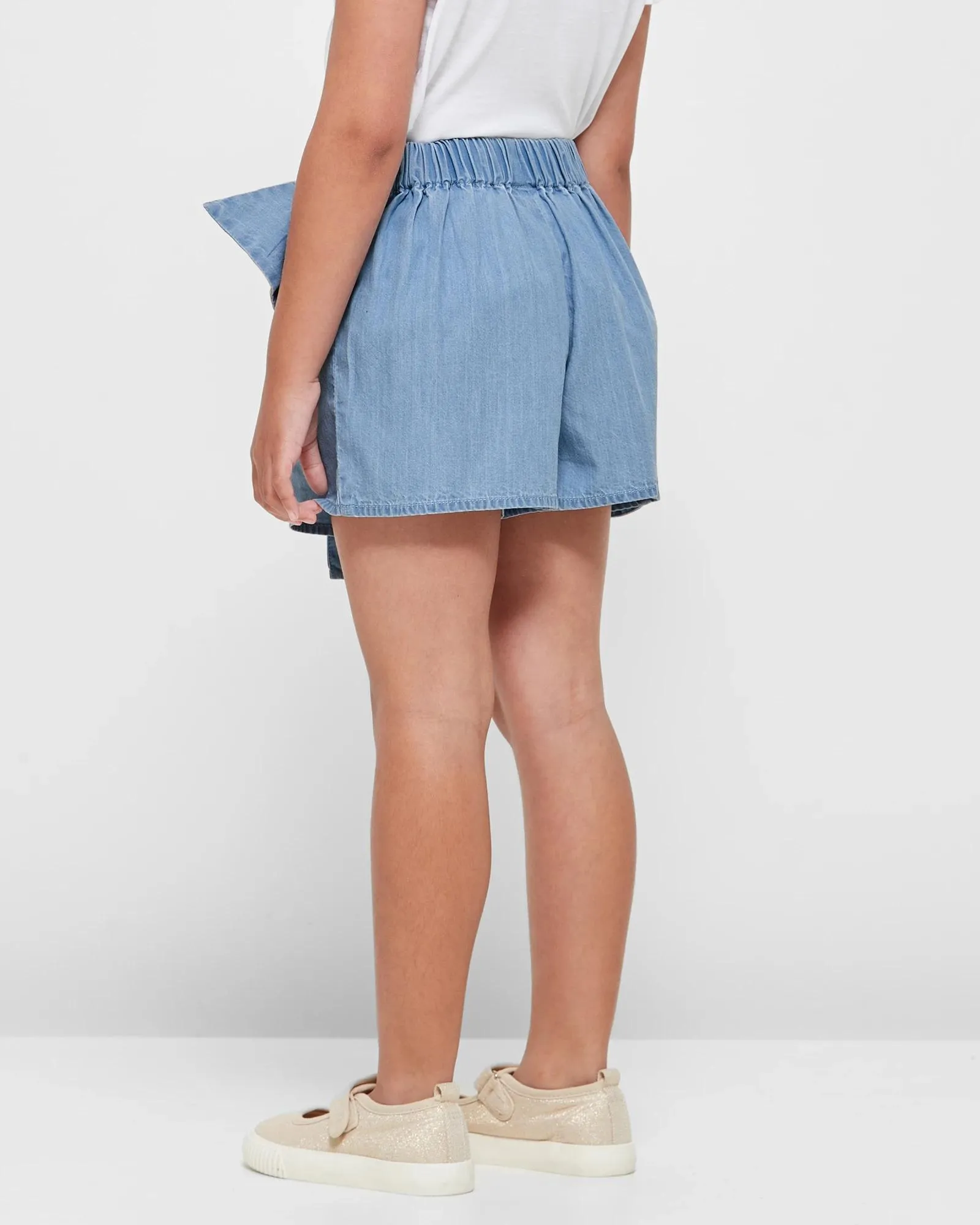 popular  Chambray Bow Front Skort