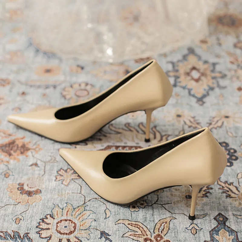 Pre Order:  Pointed-Toe Shallow Mouth Office Shoes