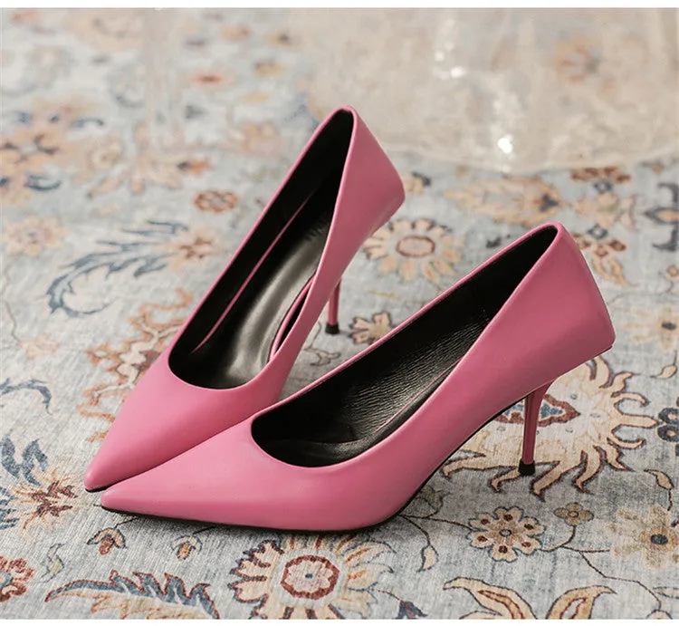 Pre Order:  Pointed-Toe Shallow Mouth Office Shoes