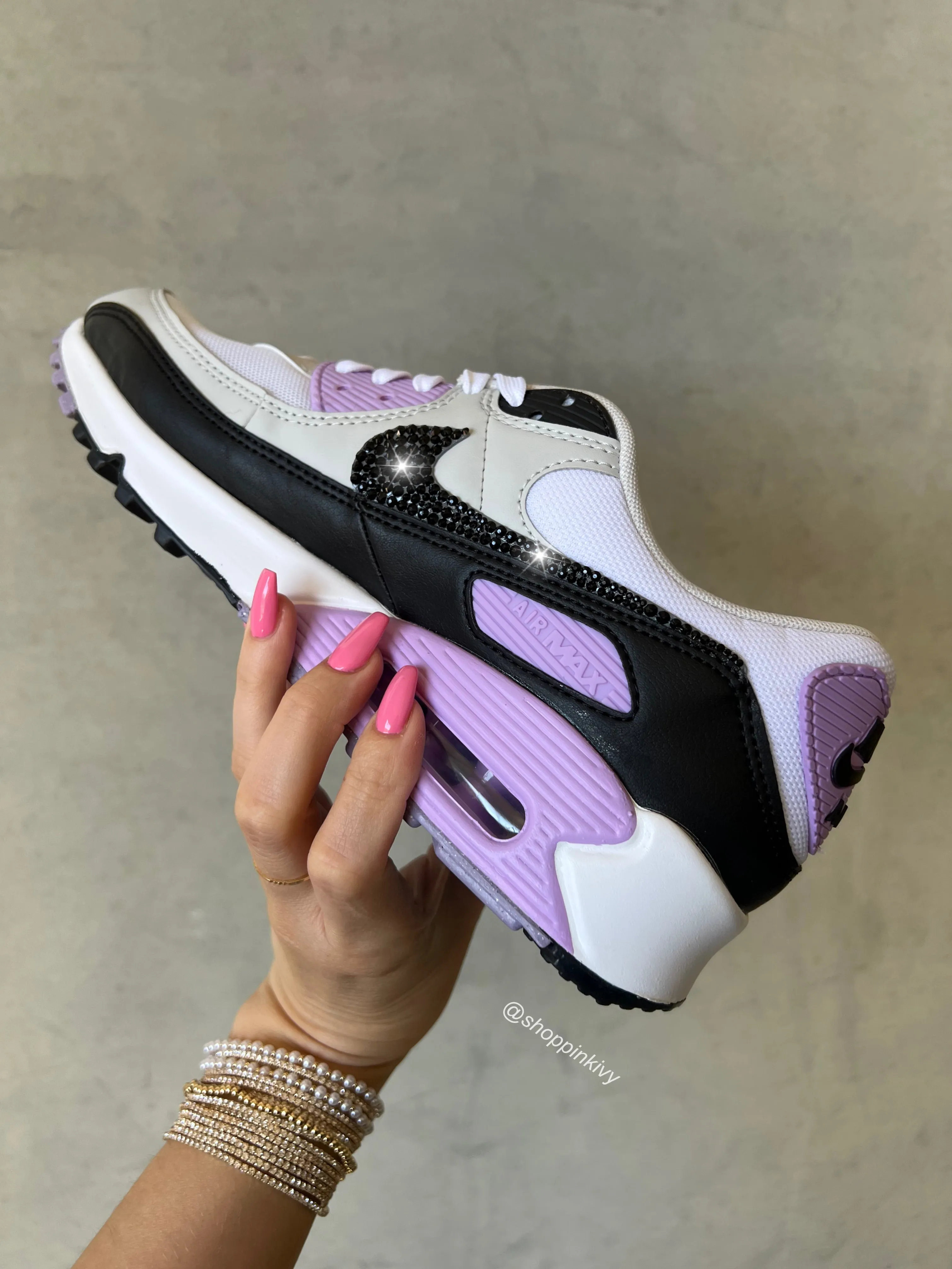 Purple Swarovski Womens Nike Air Max 90