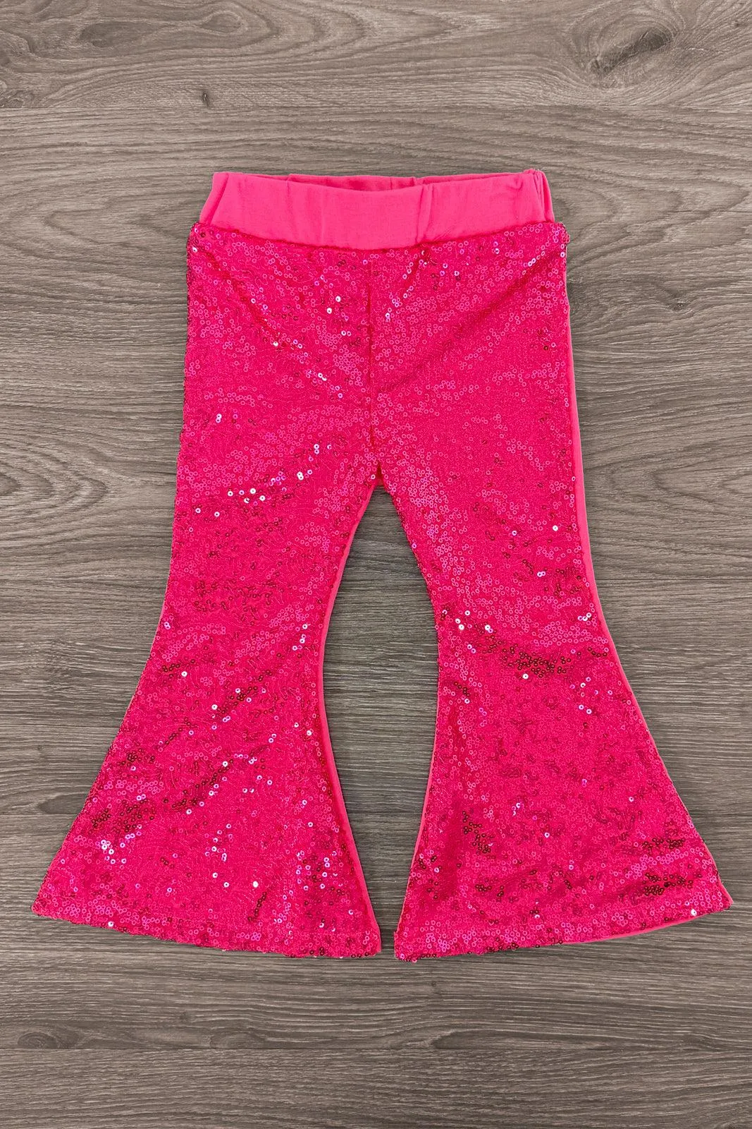 "Let's Go Party" Pink Sequin Bell Bottom Set