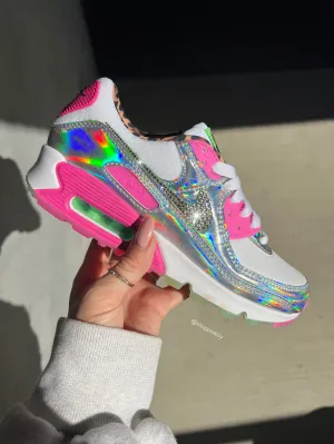 RARE 70’s Iridescent Leopard Swarovski Womens Nike Air Max 90