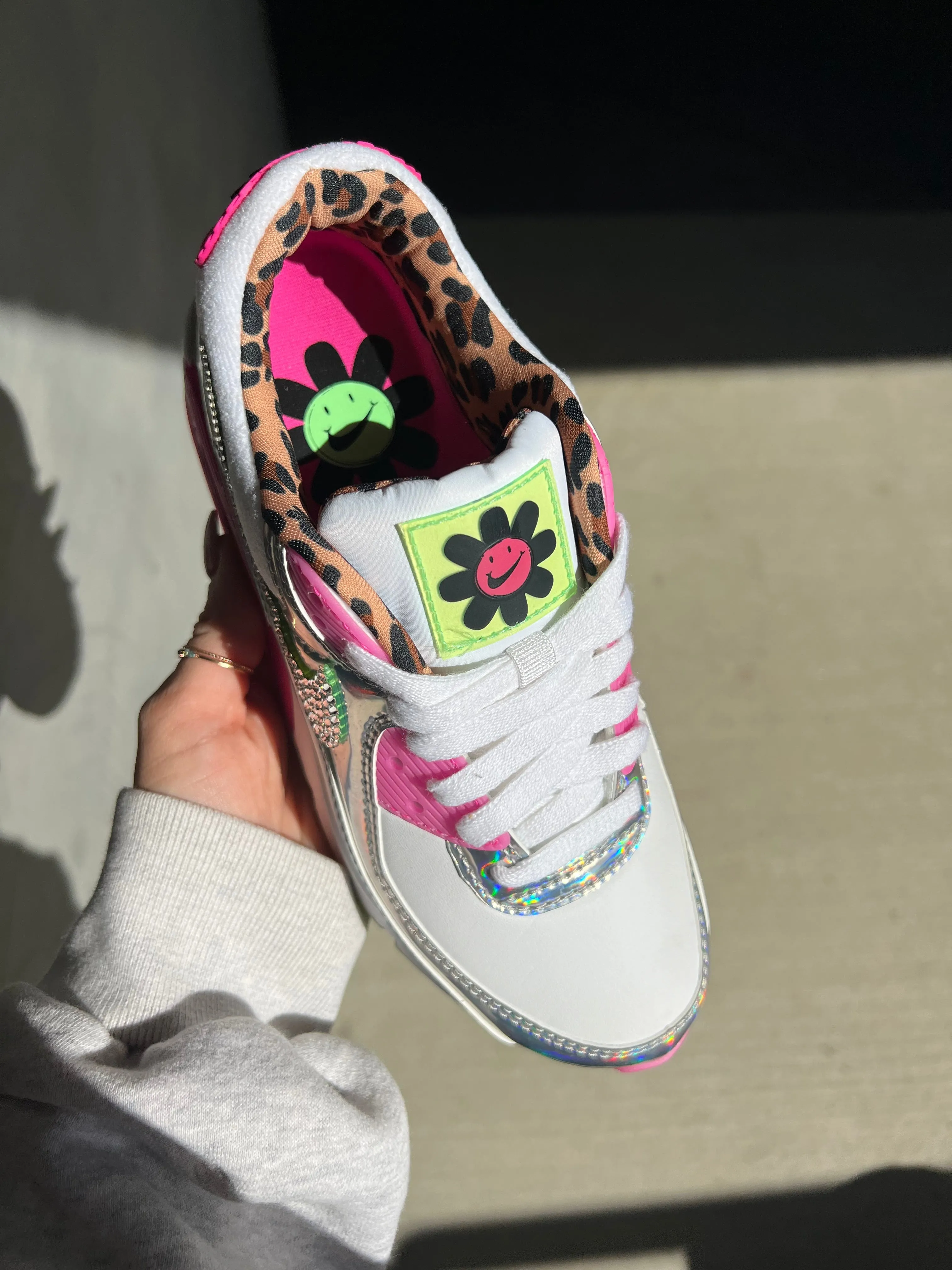 RARE 70’s Iridescent Leopard Swarovski Womens Nike Air Max 90