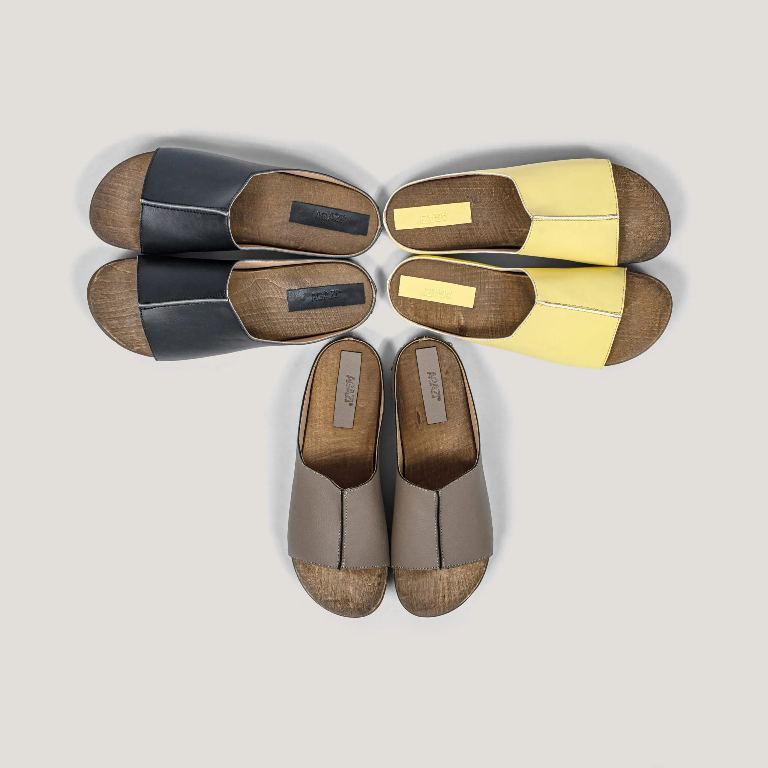 Recycled Vegan Leather Wood Vegan Clogs | Khaki