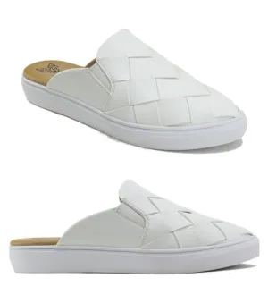 Reena Ivory Weaved Slip On Shoes