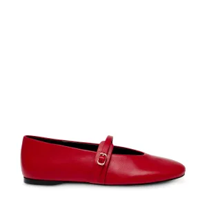 Rejoice Flat Shoe RED LEATHE