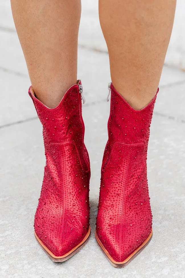 Rhegan Red Sparkle Booties FINAL SALE