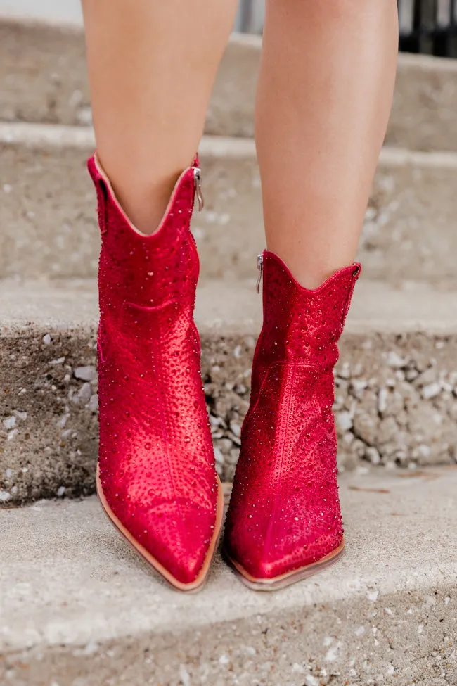 Rhegan Red Sparkle Booties FINAL SALE