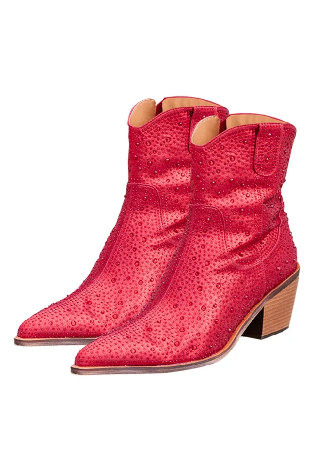 Rhegan Red Sparkle Booties FINAL SALE