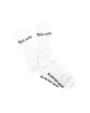 RISE WITH II SOCK - WHITE / BLACK