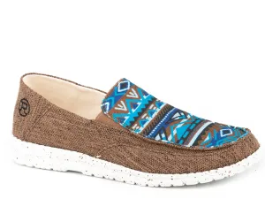 Roper Womens Hang Loose Brown Fabric Slip-On Shoes