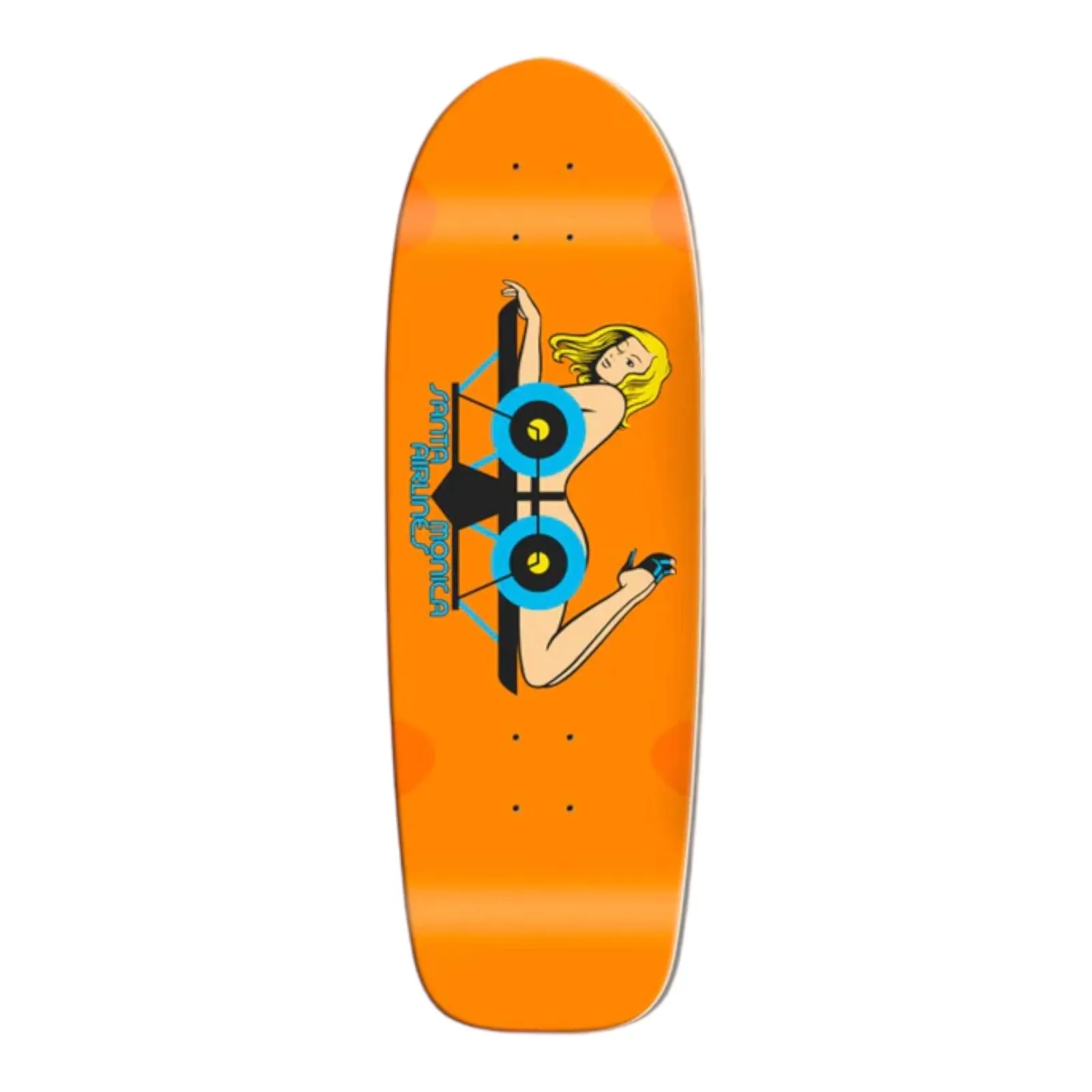 Santa Monica Airlines Girl On A Plane 9.5” Orange Skateboard Deck