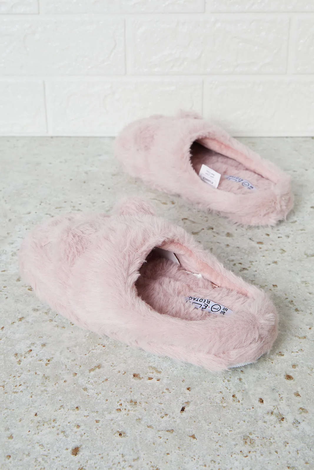 Senior Girls Pink Sequin Ear Slipper