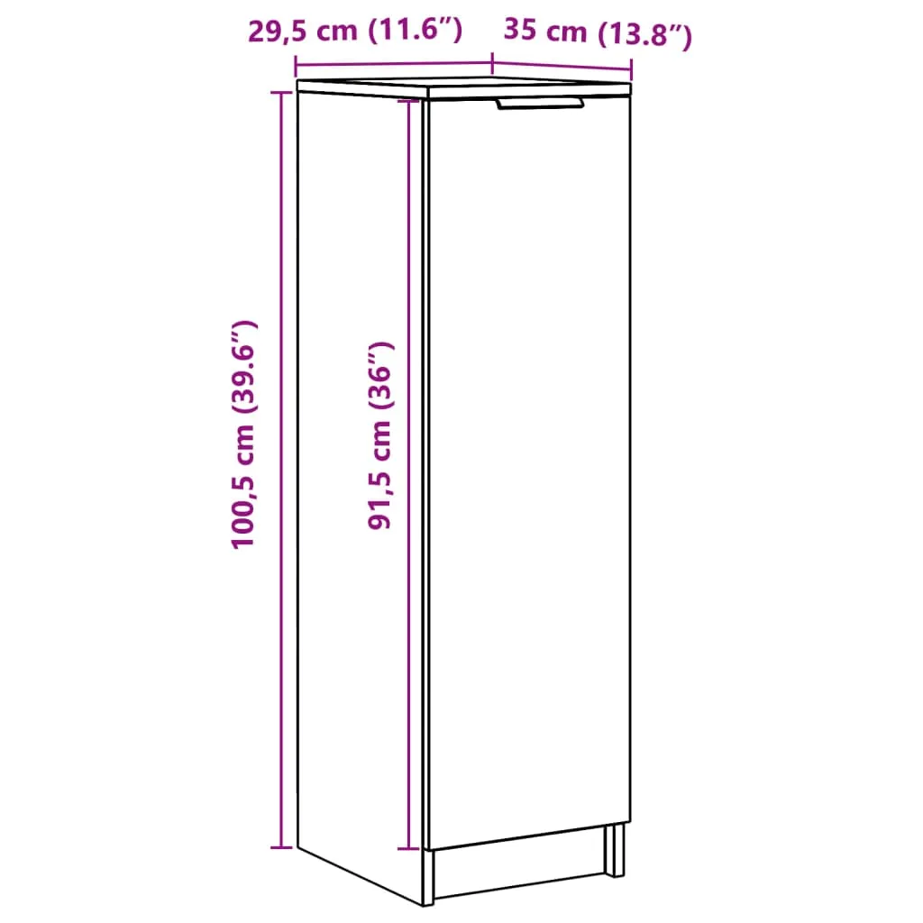 Shoe Cabinet Artisan Oak 29.5x35x100.5 cm Engineered Wood