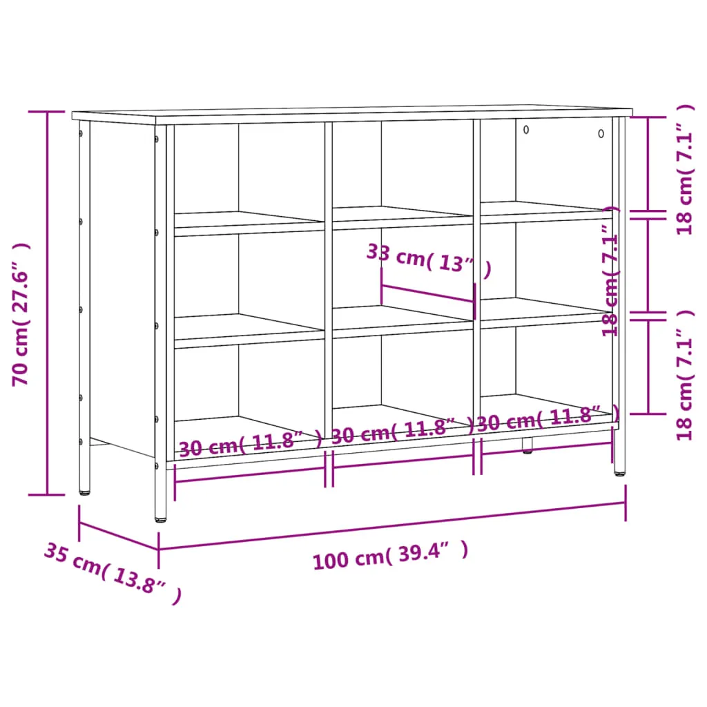 Shoe Cabinet Black 100x35x70 cm Engineered Wood