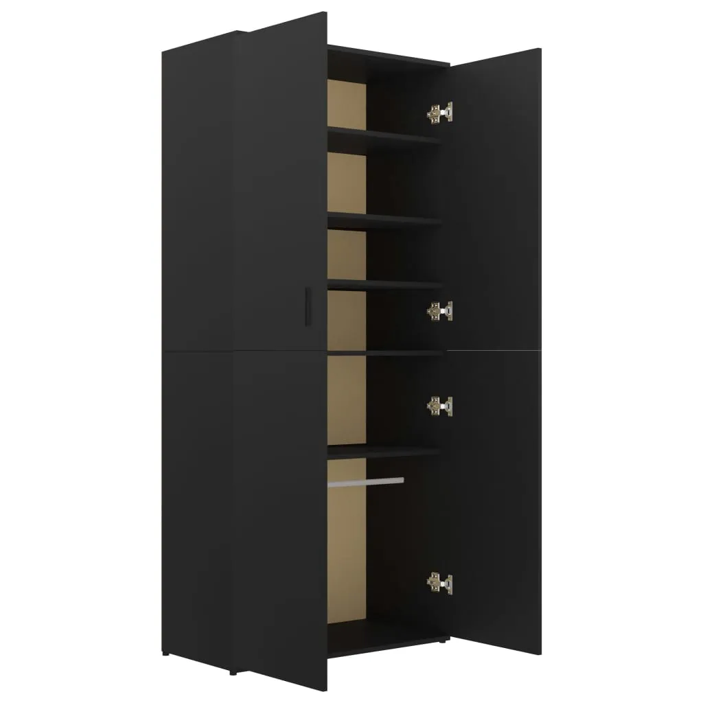 Shoe Cabinet Black 80x39x178 cm Engineered Wood