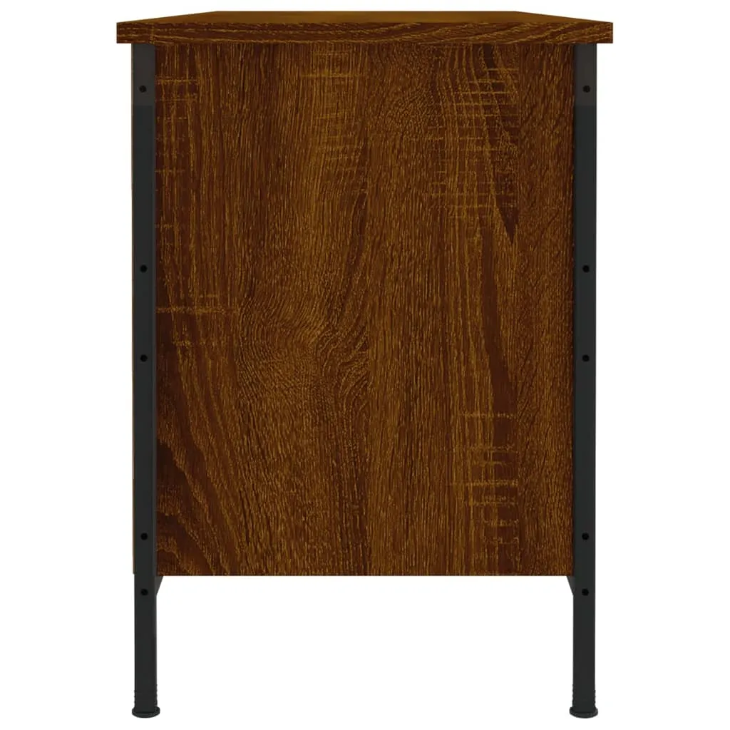 Shoe Cabinet Brown Oak 100x35x50 cm Engineered Wood