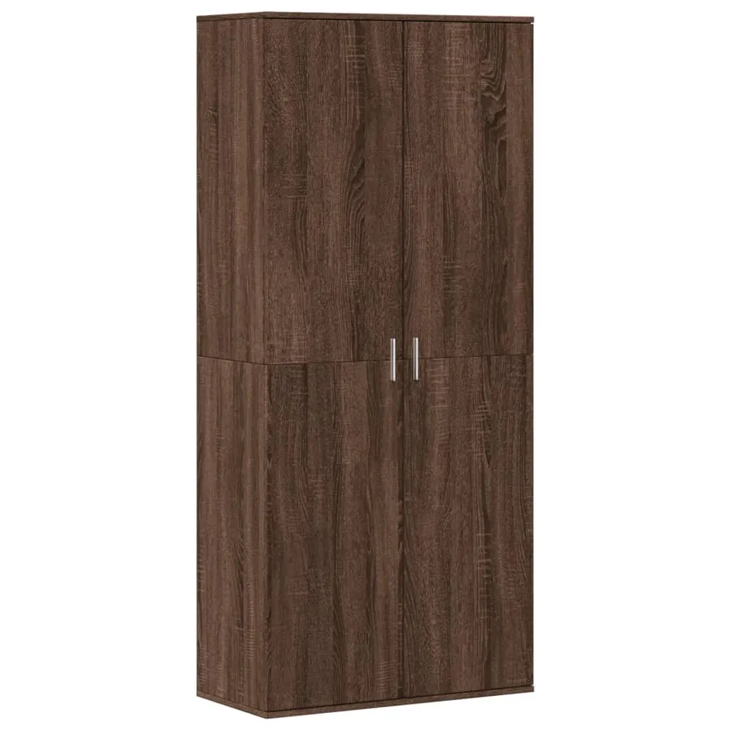 Shoe Cabinet Brown Oak 80x39x178 cm Engineered Wood