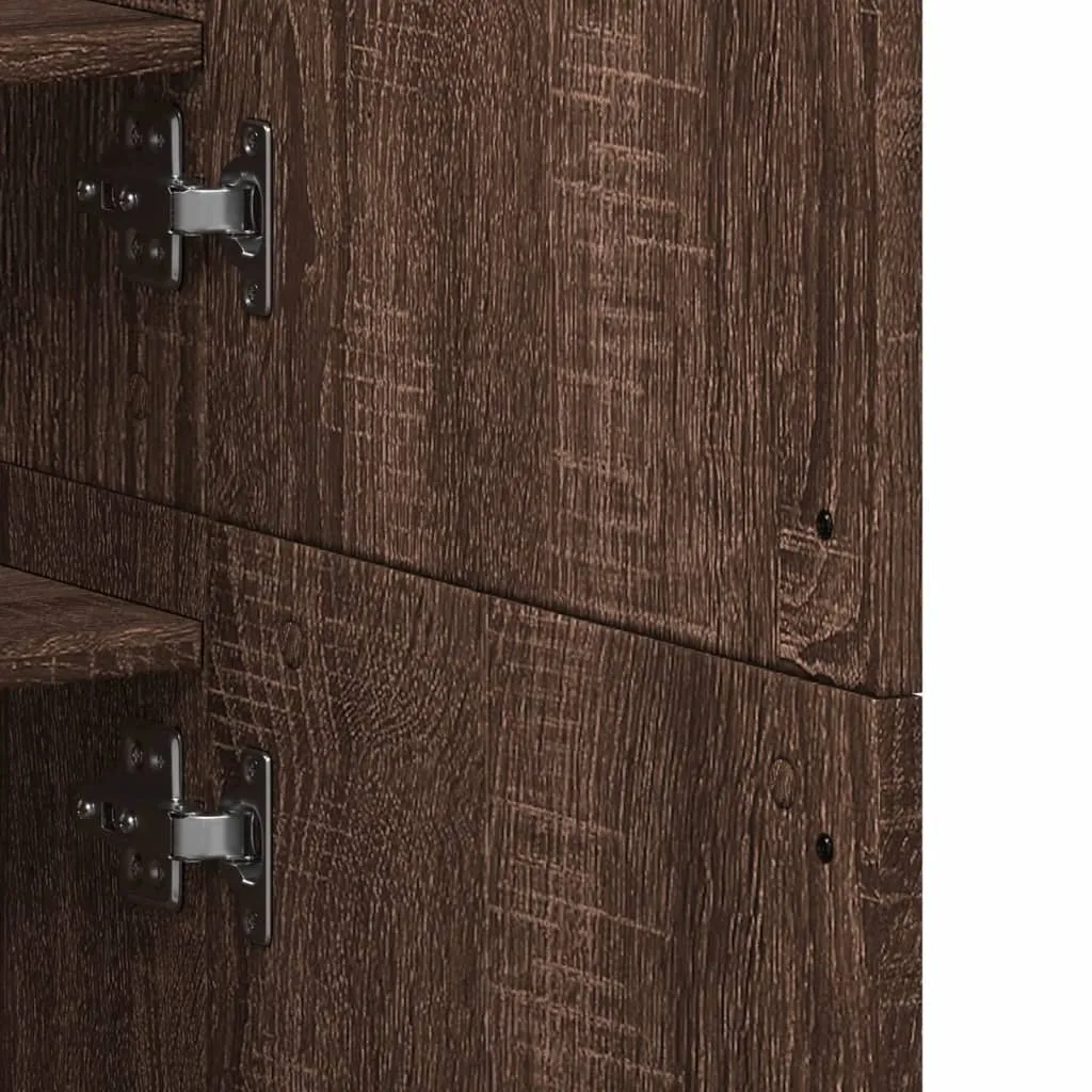 Shoe Cabinet Brown Oak 80x39x178 cm Engineered Wood