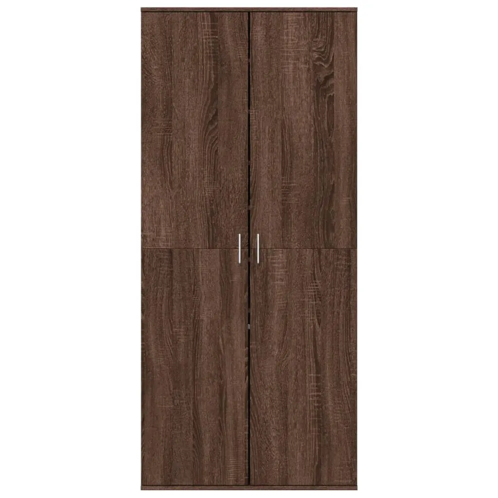 Shoe Cabinet Brown Oak 80x39x178 cm Engineered Wood