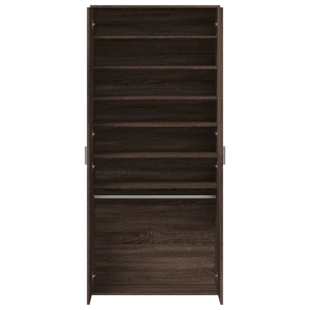 Shoe Cabinet Brown Oak 80x39x178 cm Engineered Wood