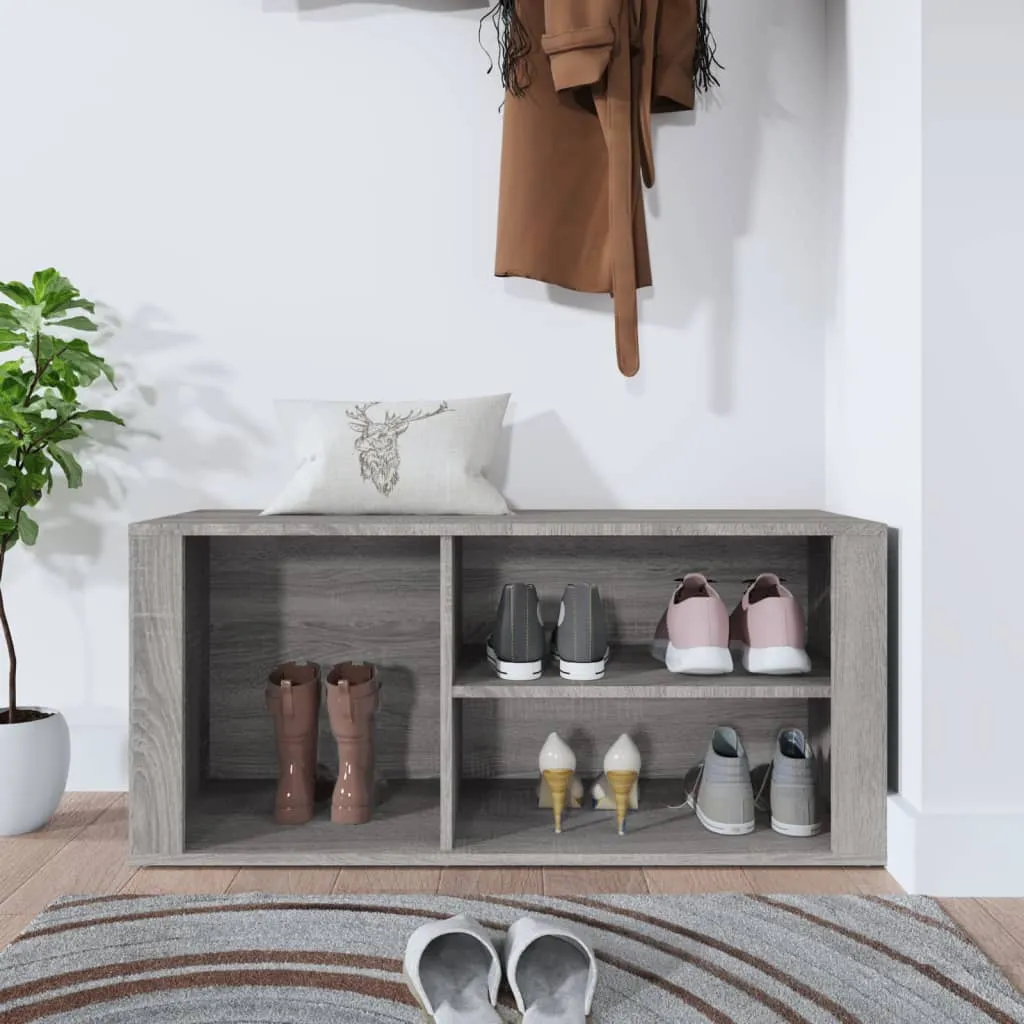 Shoe Cabinet Grey Sonoma 100x35x45 cm Engineered Wood