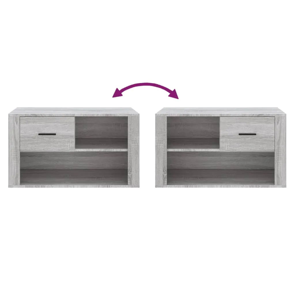 Shoe Cabinet Grey Sonoma 80x35x45 cm Engineered Wood