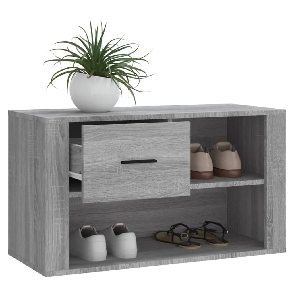 Shoe Cabinet Grey Sonoma 80x35x45 cm Engineered Wood