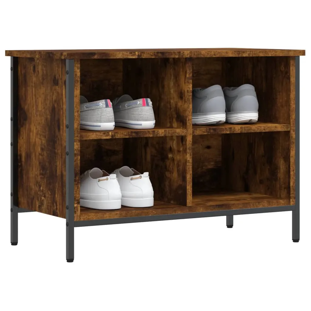 Shoe Cabinet Smoked Oak 69x35x50 cm Engineered Wood