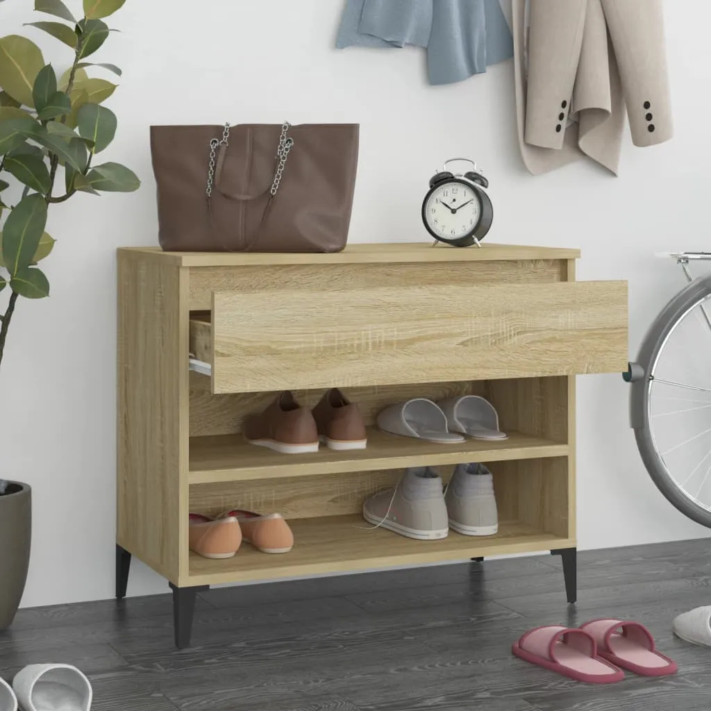 Shoe Cabinet Sonoma Oak 70x36x60 cm Engineered Wood