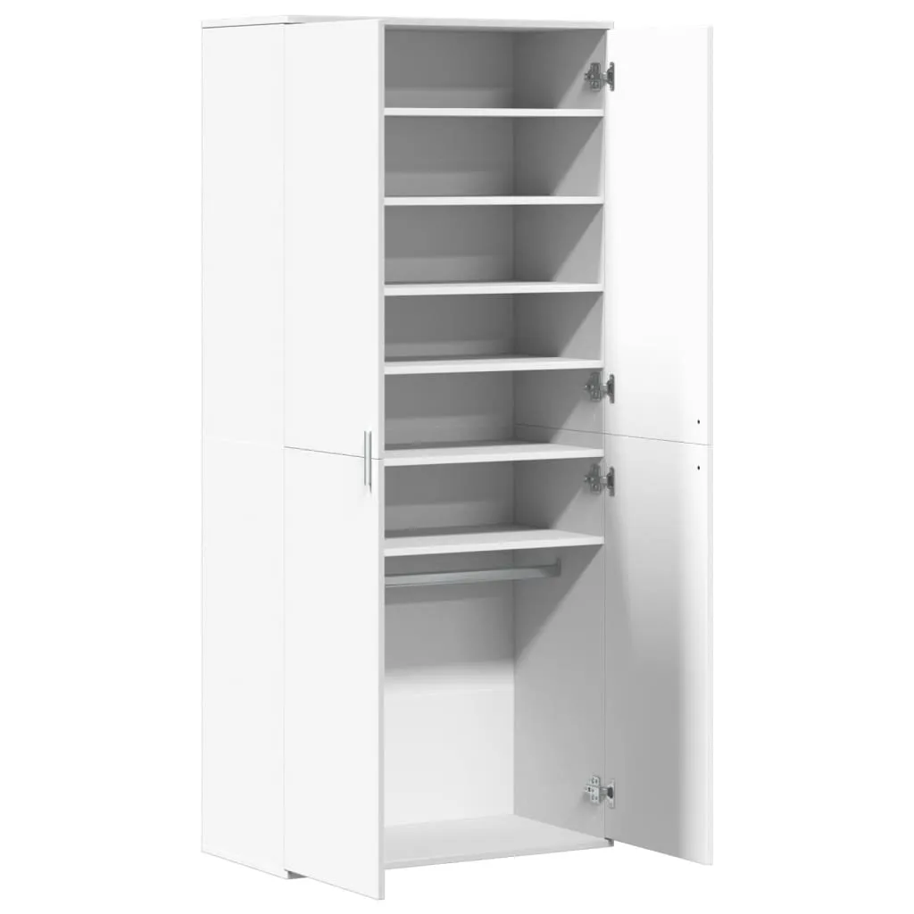 Shoe Cabinet White 80x39x178 cm Engineered Wood