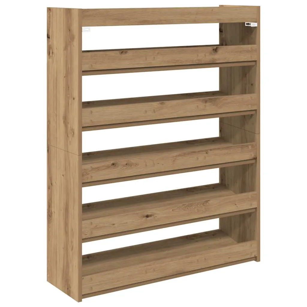 Shoe Rack Artisan Oak 80x25x100 cm Engineered Wood