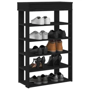 Shoe Rack Black 60x30x98 cm Engineered Wood