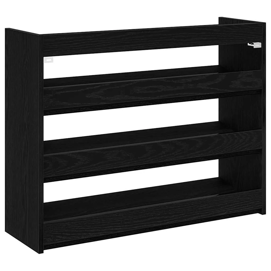 Shoe Rack Black 80x25x61.5 cm Engineered Wood