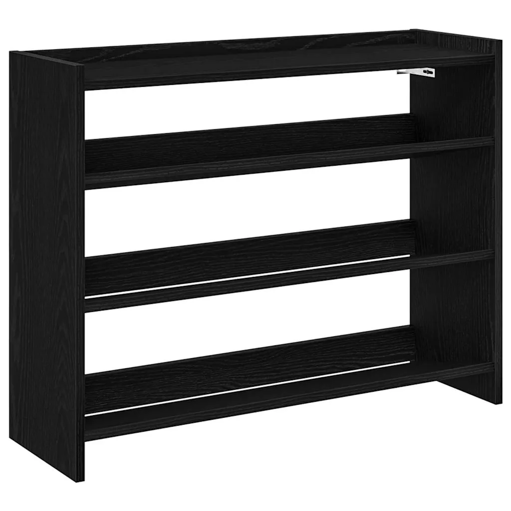 Shoe Rack Black 80x25x61.5 cm Engineered Wood