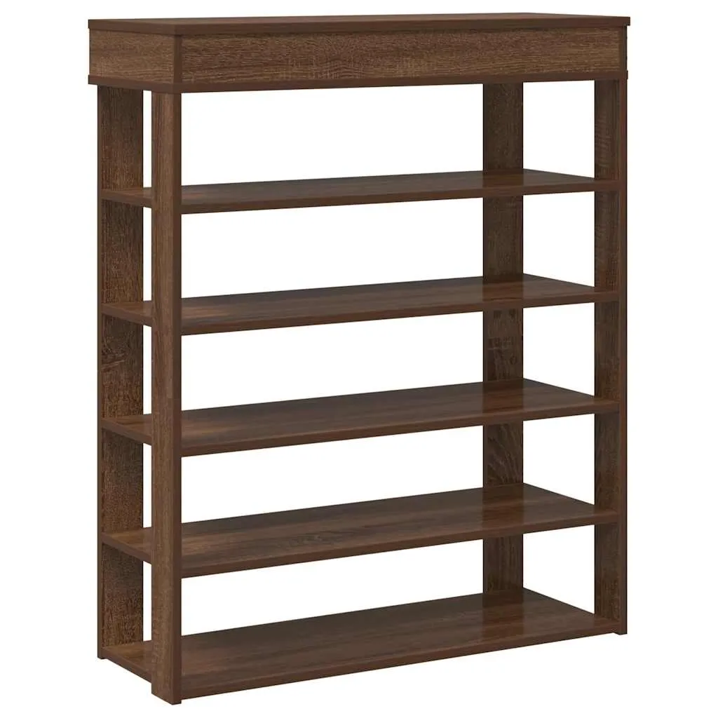 Shoe Rack Brown Oak 80x30x98 cm Engineered Wood