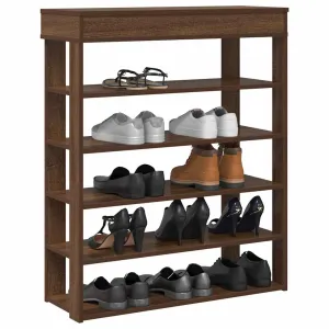 Shoe Rack Brown Oak 80x30x98 cm Engineered Wood